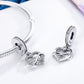 S925 sterling silver heart charm pendant with pavé accents on a bracelet chain