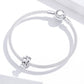 Sterling silver beaded bracelet with heart-shaped charm bead and round clasp