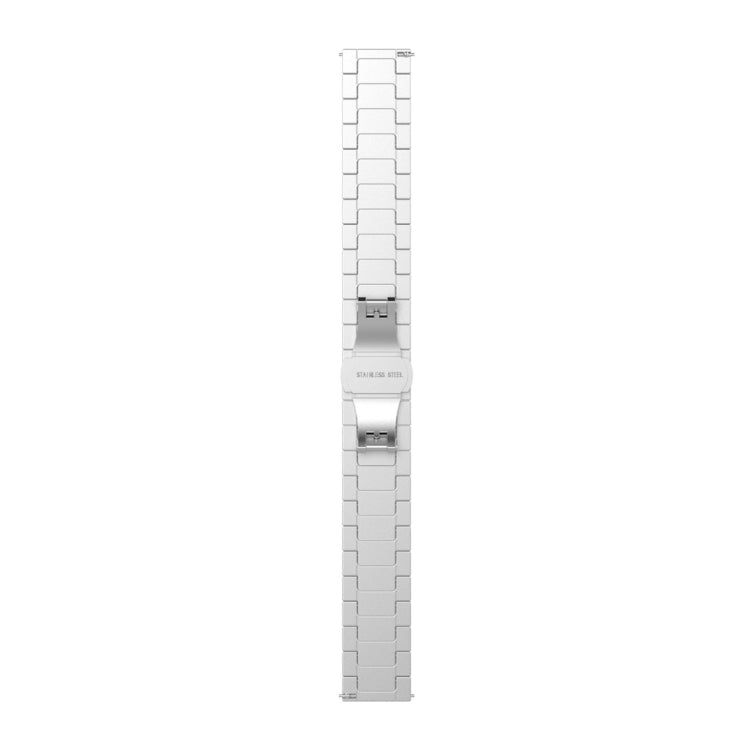 Silver metal watch strap with butterfly clasp and rectangular link bracelet