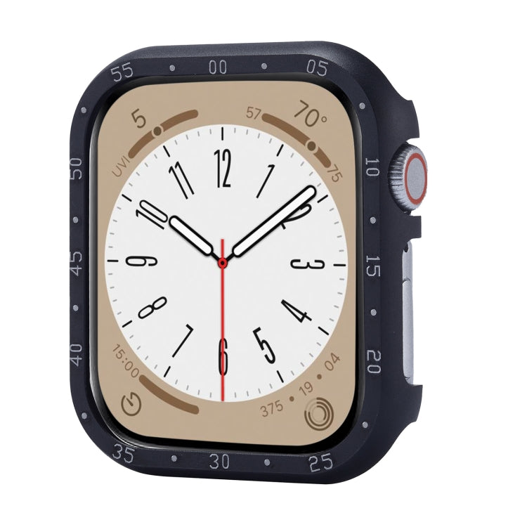 Black aluminum alloy Apple Watch protective frame case with raised bezel and side button opening