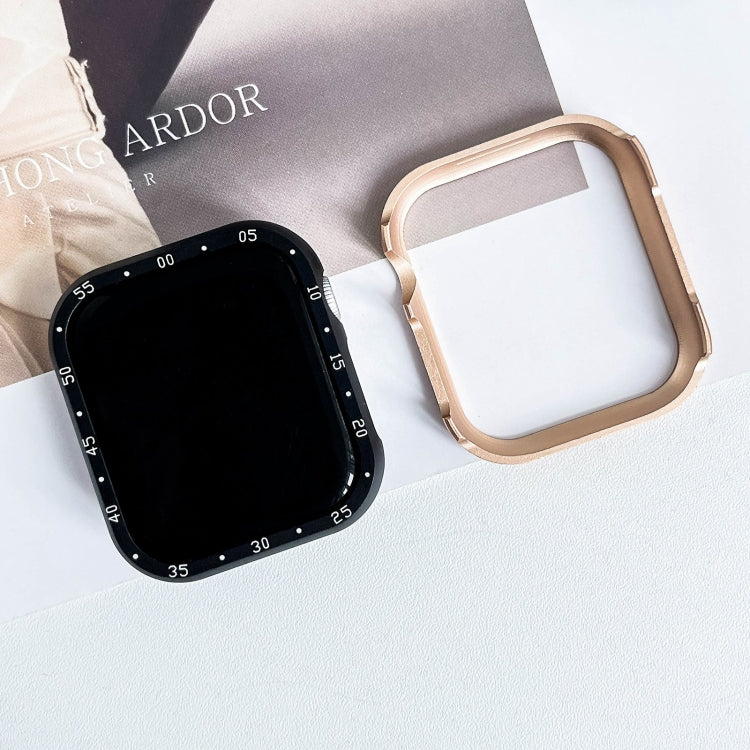 Aluminum alloy Apple Watch case frames in black and gold