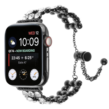 Black rhinestone metal bracelet watch band with Apple Watch