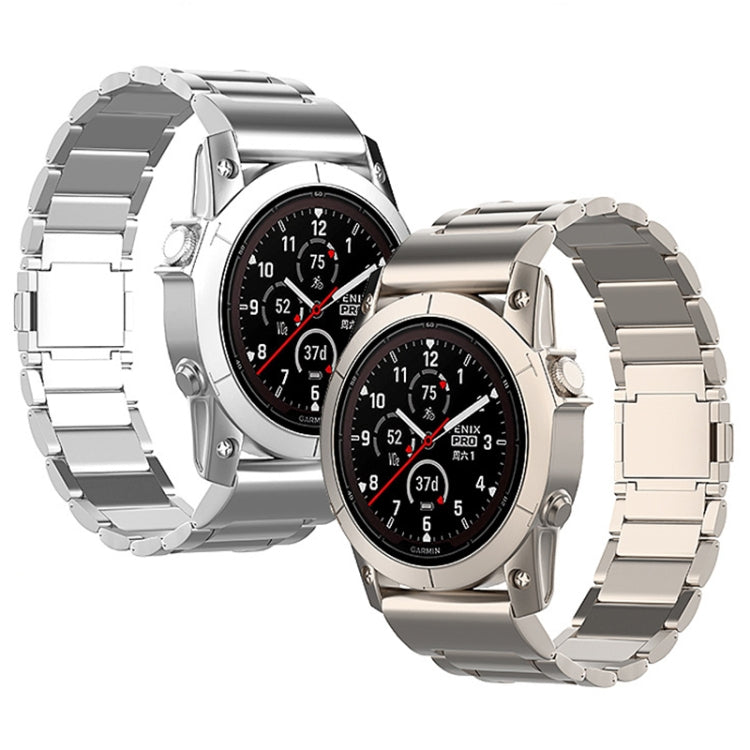 26mm Three-Bead Magnetic Buckle Metal Quick Release Watch Band, For Garmin Tactix 7 Pro / Fenix 7X