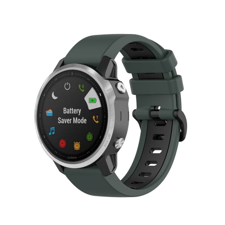 Silicone Two-color Strap, For Garmin Fenix 6X