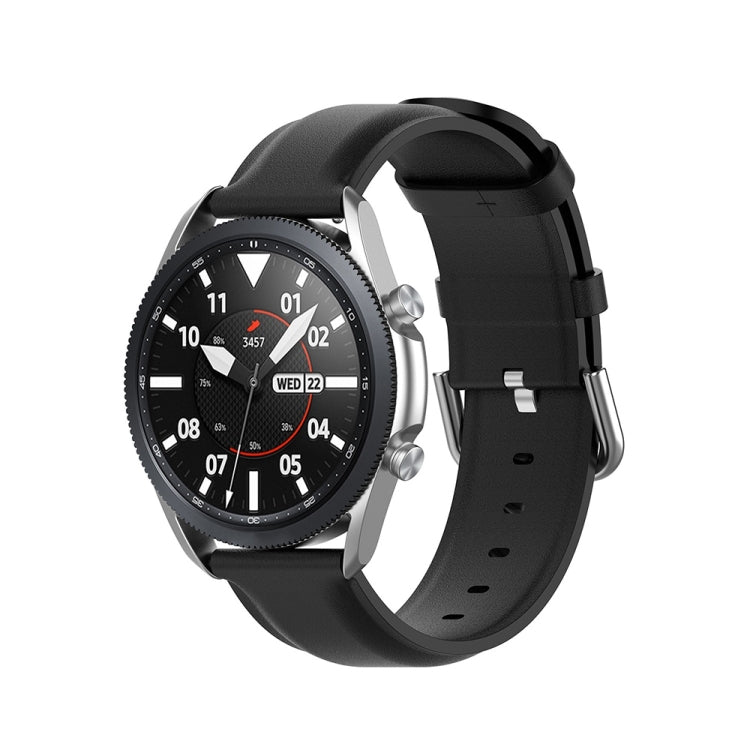 Round Tail Leather Strap, Size: Free Size 20mm, For Galaxy Watch 3 41mm