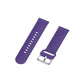 Purple silicone watch strap with metal buckle and adjustment holes, 22mm