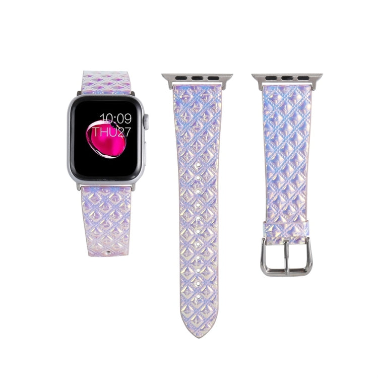 Discolor Glitter Fish Scale Texture Replacement Strap Watchband, For Apple Watch 5 & 4 40mm / 3 & 2 & 1 38mm, For Apple Watch 5 & 4 44mm / 3 & 2 & 1 42mm