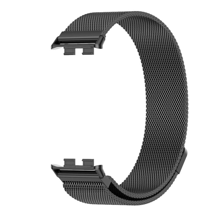 Black MIJOBS Milan stainless steel watch band with exposed connector ends and magnetic clasp.