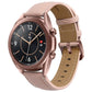 Genuine Leather Silver Buckle Replacement Strap Watchband, For Samsung Galaxy Watch3 45mm, For Samsung Galaxy Watch3 41mm