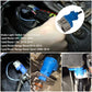 Brake light switch installed near vehicle wiring, with blue connector and gray plug