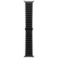 Black titanium link watch band, shown flat