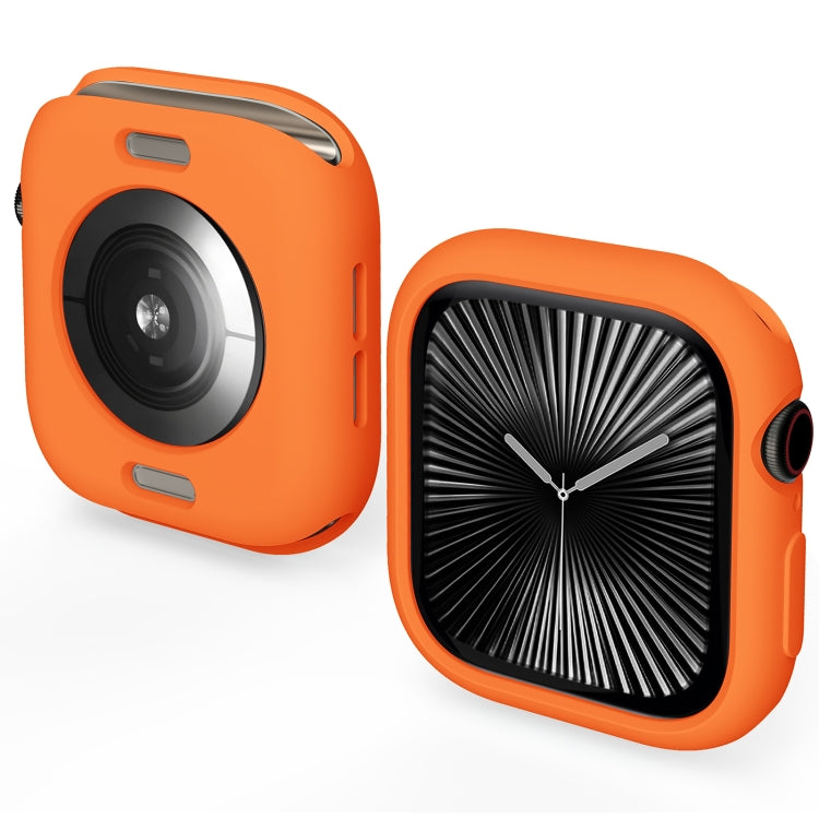 Orange TPU Apple Watch case with open back and raised screen frame