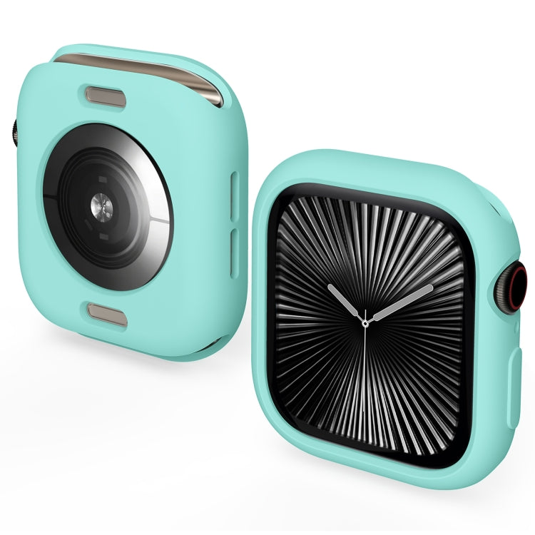 Aqua TPU half-coverage Apple Watch case with open screen and sensor cutout