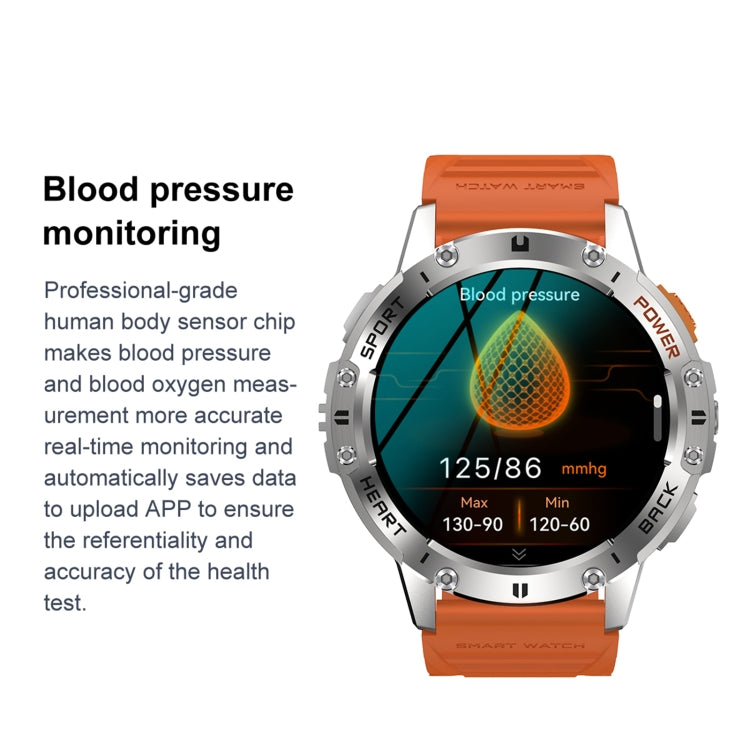 K65 1.43 inch Bluetooth Call Smart Watch, Support Heart Rate / Blood Oxygen