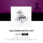 Sterling silver witch hat charm with star cutouts and sparkling CZ band
