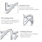 Sterling silver wave curve ring with glossy wavy profile