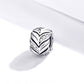 Sterling silver wheat zircon bead charm