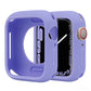 Violet silicone half-coverage Apple Watch case with raised edges and button cover