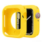 Yellow silicone half-coverage Apple Watch case with raised edges and cutouts