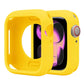 Yellow silicone half-coverage Apple Watch case with open screen and side controls
