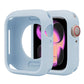 Pale blue silicone half-coverage Apple Watch case with screen and crown openings