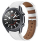 White leather replacement watch strap with perforations and metal pin buckle