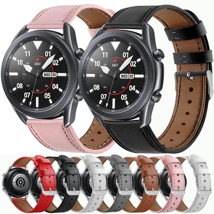 Set of leather watch straps with pin buckles in pink and black styles