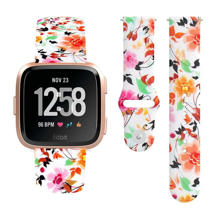 22mm Reverse Buckle Printed Silicone Strap, For Fitbit Versa 2 / Lite