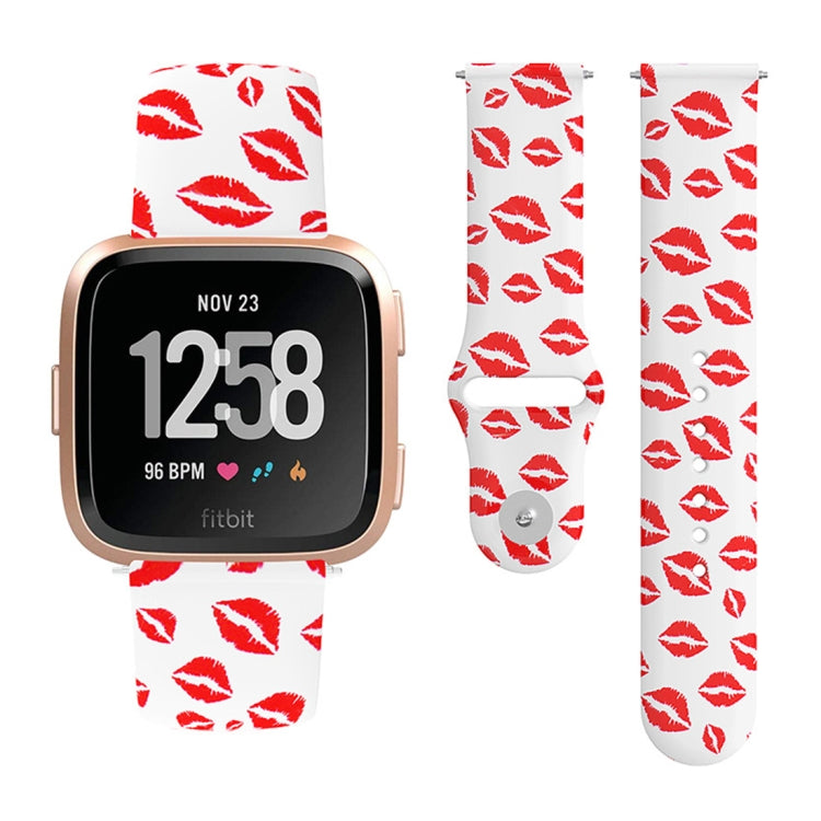 22mm Reverse Buckle Printed Silicone Strap, For Fitbit Versa 2 / Lite