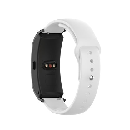 White silicone smartwatch strap with SLR buckle and adjustable hole row