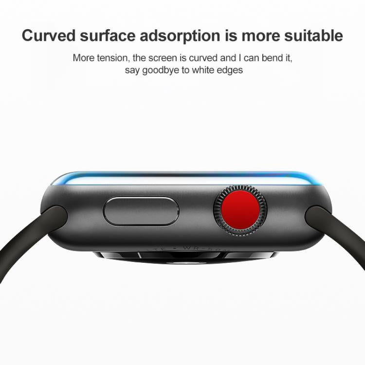 Hydrogel watch screen protector fitted along a curved watch screen edge