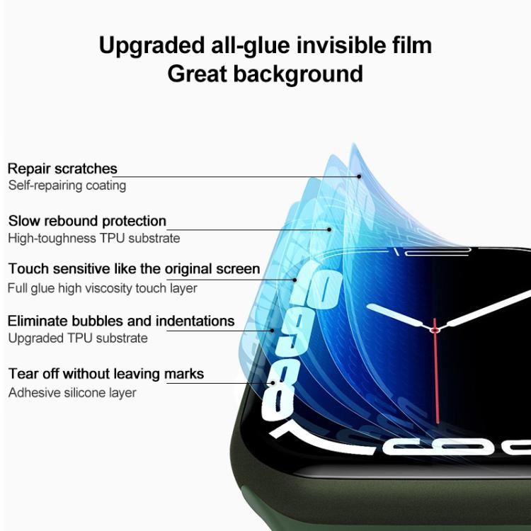 Close-up of a hydrogel film covering a watch screen