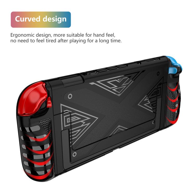 Black ergonomic curved protective case with X-pattern, grippy side rails