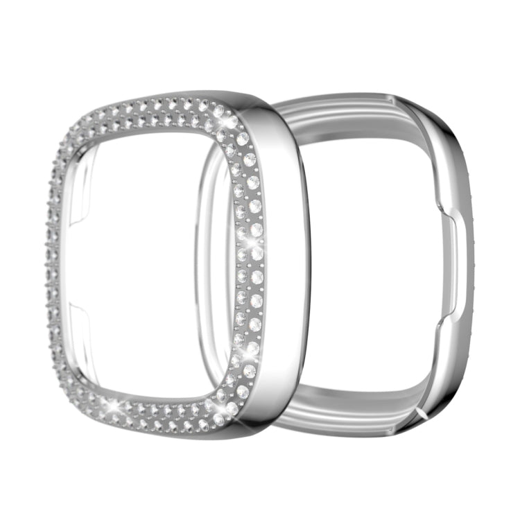 Double Row Plating Diamonds PC Protective Case, For Fitbit Versa 3 / Versa Sense