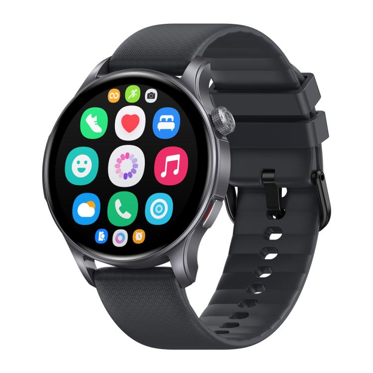 Zeblaze Btalk 3 GPS smartwatch with round color display and dark silicone strap