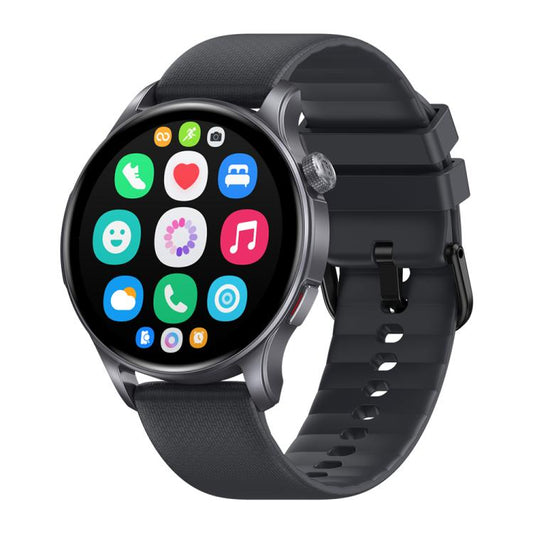 Zeblaze Btalk 3 GPS smartwatch with round color display and dark silicone strap