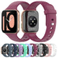 Silicone smartwatch replacement strap set with multiple colors, including purple