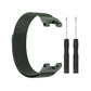 Olive green Milan mesh watch strap with gray-green clasp and two utility tools