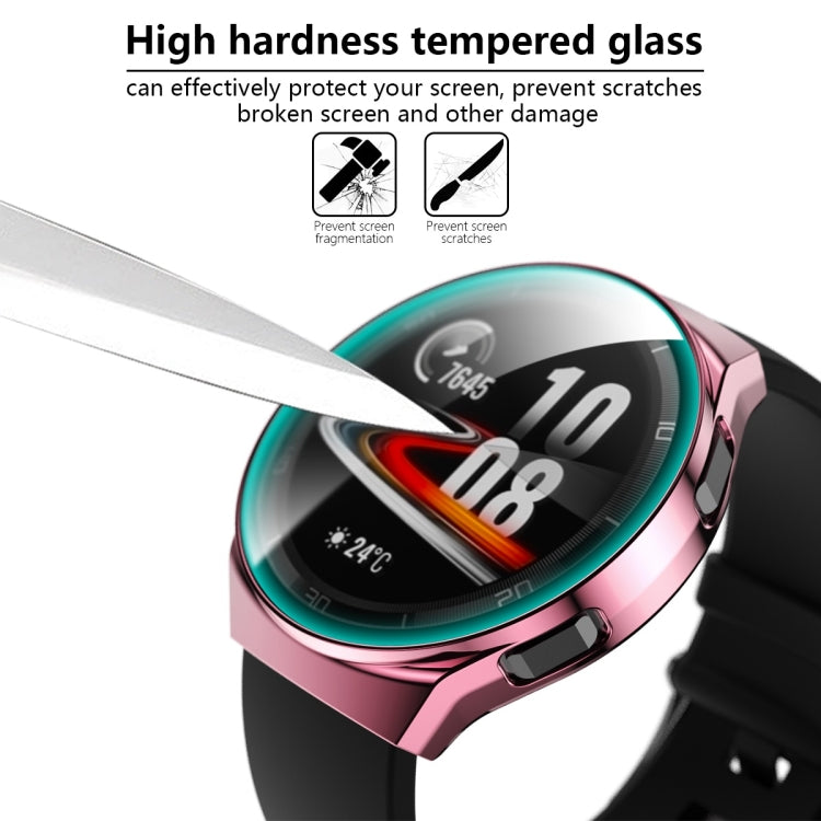 2 in 1  Tempered Glass Screen Protector + Fully Plating PC Case, For Huawei Watch GT2e