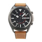 TPU and leather replacement watch strap in brown with tan topstitching and buckle
