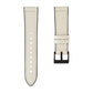 White watchband strap with stitched holes and white buckle clasp