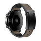 Brown watch band with stitched finish and black magnetic folding buckle