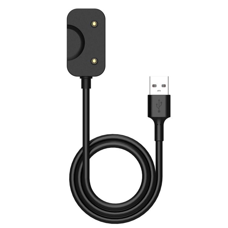 Black Galaxy Fit3 charging cable with coiled cord and USB-A plug