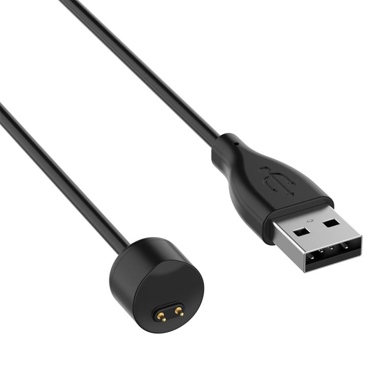 Close-up of USB-A plug and two-pin magnetic charging head
