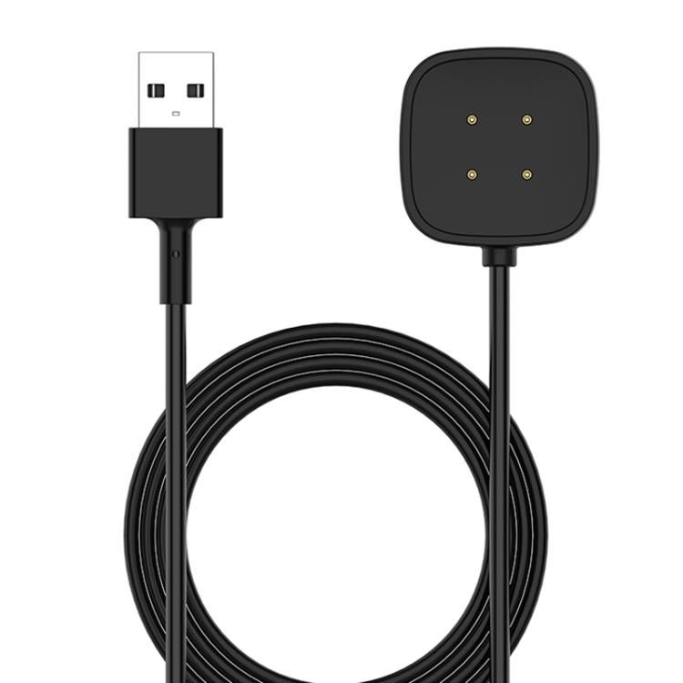 Black magnetic watch charging cable with USB-A plug and four-pin charging pad