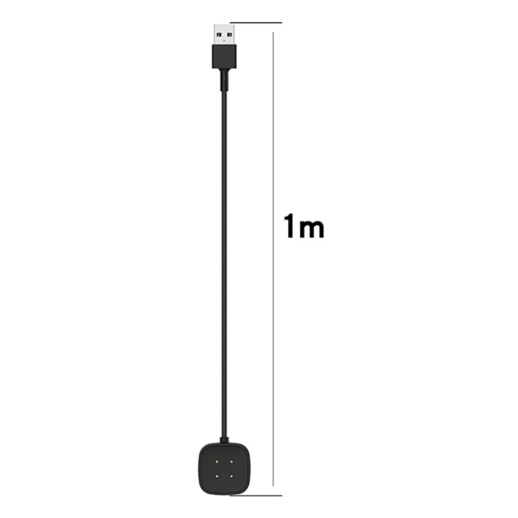 1 m black magnetic watch charging cable with USB-A plug and four-pin pad