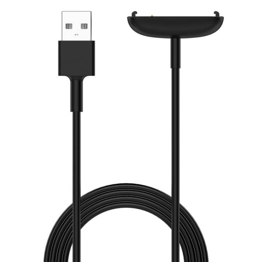 Black Fitbit Inspire 3 charging cable with USB-A plug and watch cradle