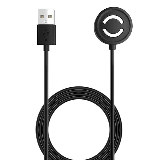 Black magnetic watch charging cable with USB-A plug and round charging head