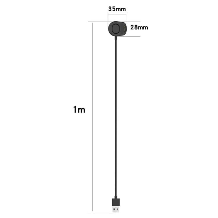 xDfind 1 m watch charging cable with USB-A plug and connector dimensions shown