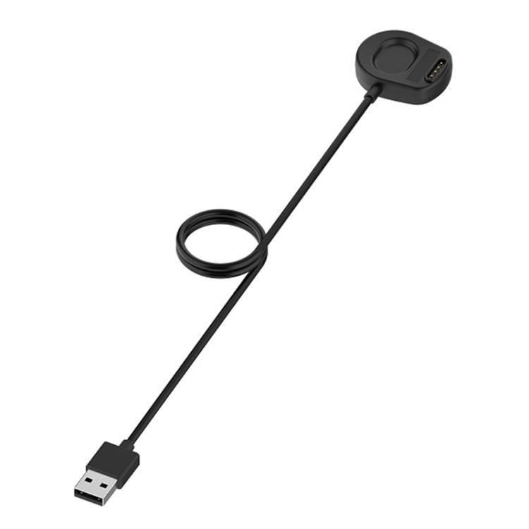xDfind watch charging cable shown extended, with a coiled section and magnetic connector